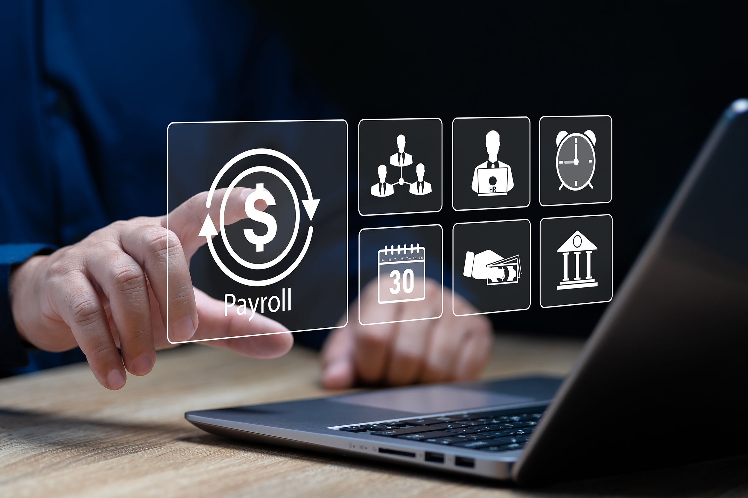 Payroll,Business,Management,Concept,,Salary,And,Retirement,Payments,Automatic,Technology,