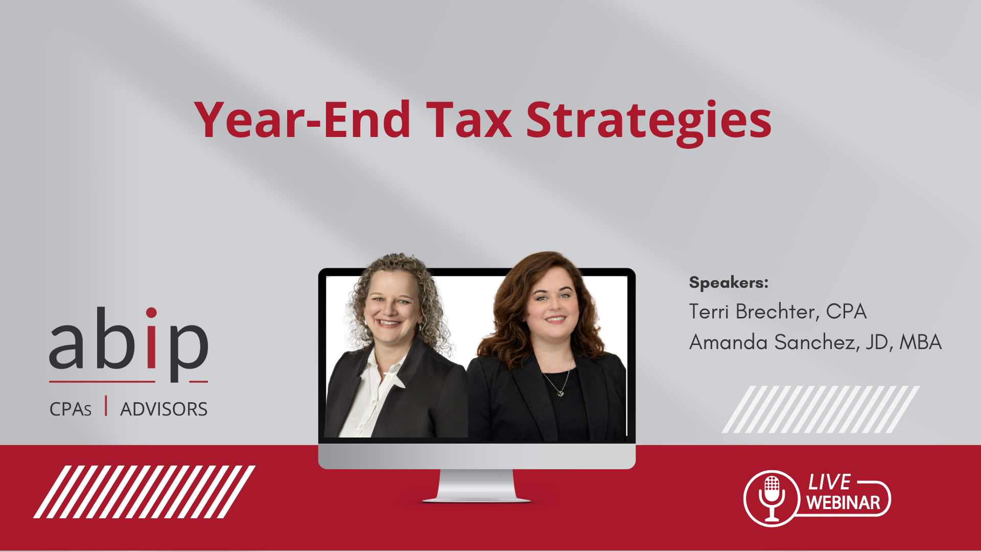 Play the Year-End Tax Strategies webinar recording